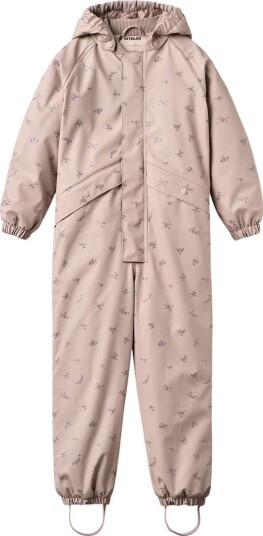 Wheat Regndress m. Termos PU Aiko Dry Rose Blomster Wheat 4 år (104) Regndress Beige Rosa