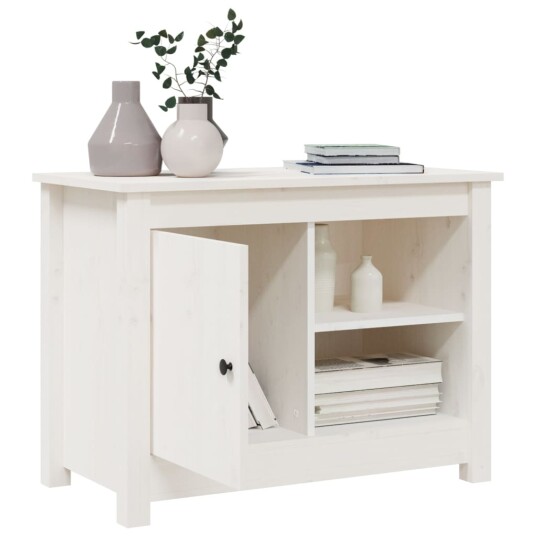 vidaXL TV-benk hvit 70x36,5x52 cm heltre furu
