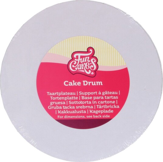 Kake Drum Rund Hvit 10cm