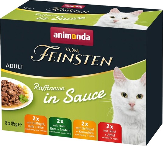 Animonda Vom Feinsten Våtfôr Adult Raffinesse I Saus Blandet Pakke Blandet Pakke 1 4 Varianter 8 X 85 G