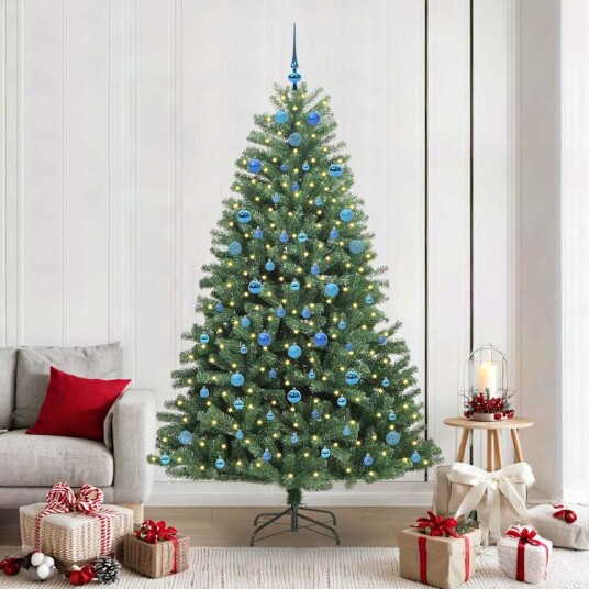  Kunstig sammensatt juletre grønn 210 cm PVC og metall