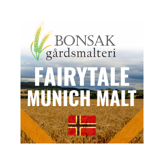 Fairytale Munich Malt 25 kg Hel 17-22 EBC - Bonsak Gårdsmalteri