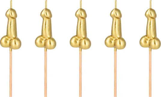Partypal Penis Candles Gold 5-pakning 5904610162200 Partypal Penis Candles Gold 5-pakning 5904610162200