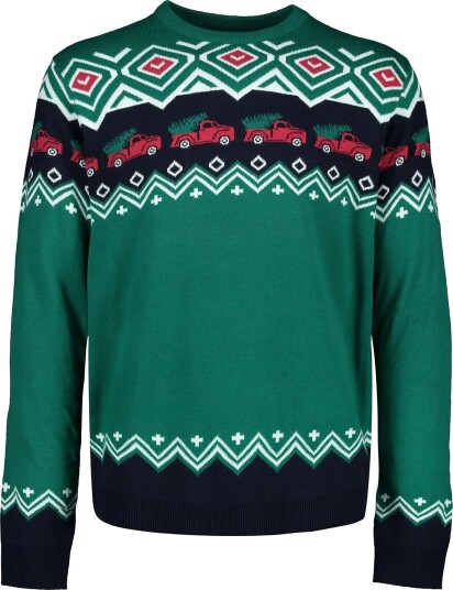 Lindbergh Christmas Jacquard Sweater GREEN S
