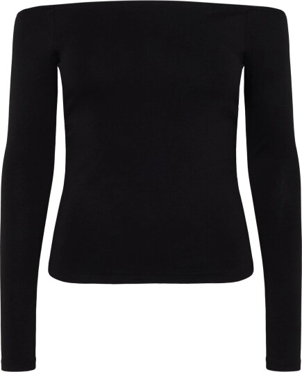 Topshop Tsboa Off Shoulder Ls Top Jrs - JET BLACK - XS
