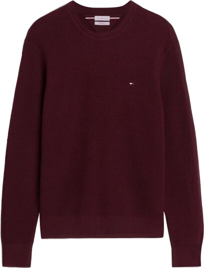 Tommy Hilfiger Pima Ctn Cash Structure Crewneck Burgundy M