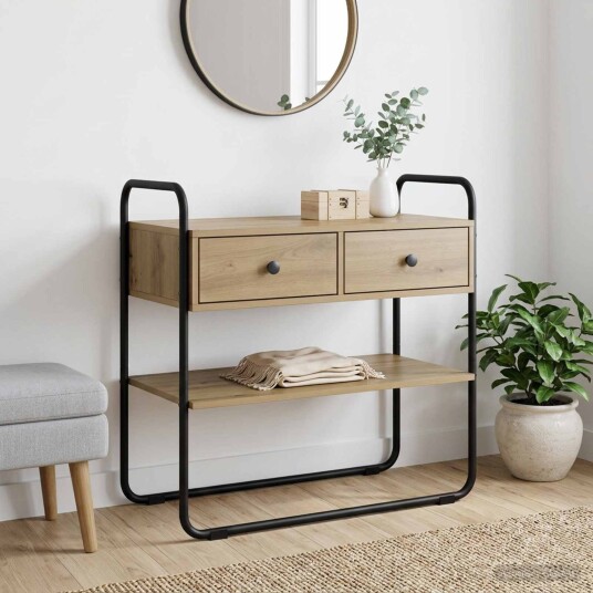 vidaXL Konsollbord Artisan eik 80 x 40 x 75 cm Konstruert tre