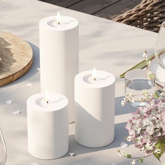Deluxe Homeart LED blokklys utendørs 7,5x15 cm hvit