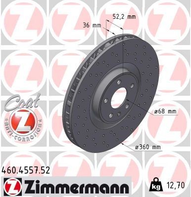 Bremseskive ZIMMERMANN 460.4557.52