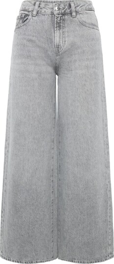 Mango Low Waist Wide Leg Jeans Grey 36