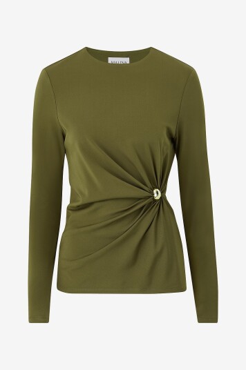 By Malina   Topp Mailey Jersey Brooch Long Sleeve   Grønn