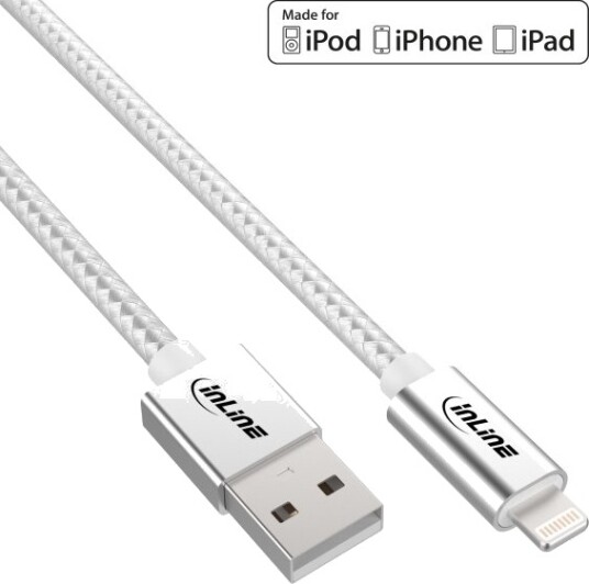 Inline 31411A 1 M Usb A Lightning Hankjønn Hankjønn Sølv