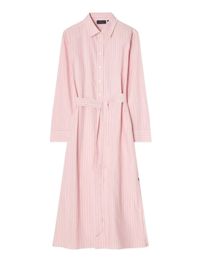 Lexington Clothing Casual Long Poplin Shirtdress Pink M