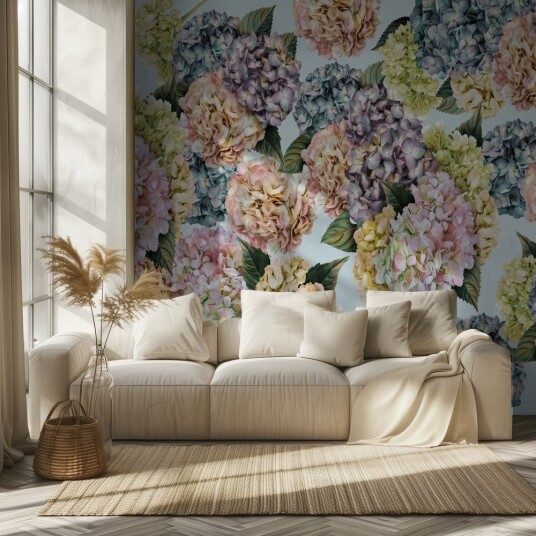 Tapet Hortensia Blomst Tapet Hortensia Blomst