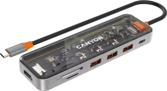 Canyon DS-13 7-i-1 USB-C-hub 4K Grå CNS-TDS13 Canyon DS-13 7-i-1 USB-C-hub 4K Grå CNS-TDS13