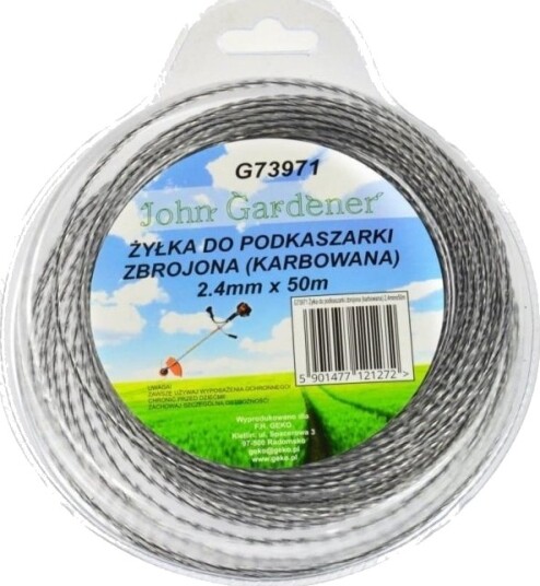 Geko Trimmertråd Til Ryddesag Forsterket Korrugert 2,4 Mm X 50 M 40 G73971 Geko