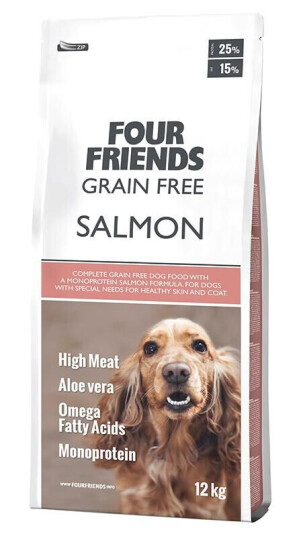 FourFriends Kornfritt Tørrfôr med Laks for Voksne Hunder 12 kg FourFriends Kornfritt Tørrfôr med Laks for Voksne Hunder 12 kg