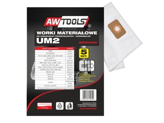 Aw-Tools Awtools Mikrofiberposer Sett Med 5 Stk. Um2 Makita Vc2010 / 2511/2512/445/446 Aw-Tools Awtools Mikrofiberposer Sett Med 5 Stk. Um2 Makita Vc2010 / 2511/2512/445/446