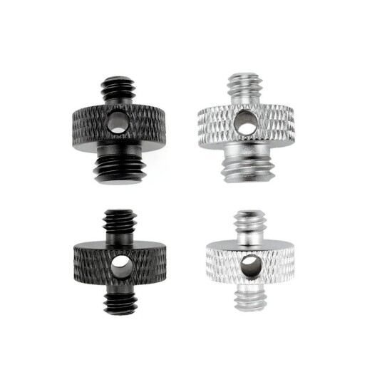 INF 1/4" hann til 1/4" hann 1/4" til 3/8" hanngjengede stativ skrueadaptere 4-pakning