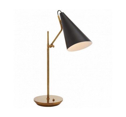 Clemente Table Lamp Antique Brass with Black