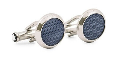 Montblanc Steel Meisterstück Cuff Links Blue Montblanc Steel Meisterstück Cuff Links Blue