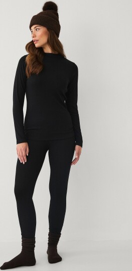 Áhkká   Termounderbukser Baselayer Pointelle Pant   Svart