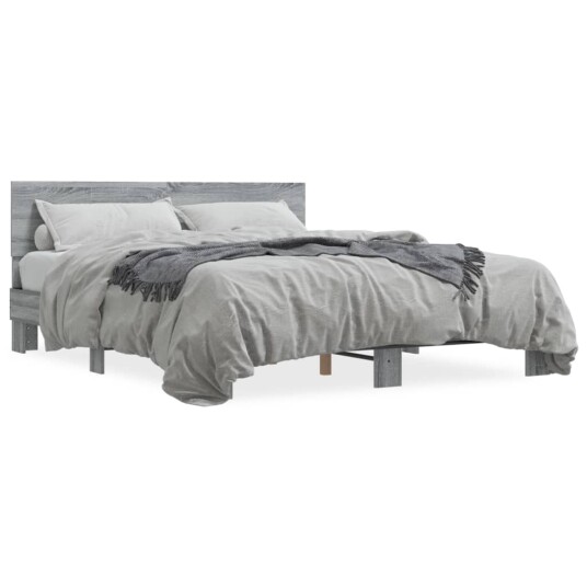  Sengeramme grå sonoma 150x200 cm konstruert tre og metall 8721102614866