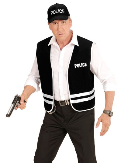 Politi Kostymesett med Vest og CapStrl M/L Politi Kostymesett med Vest og CapStrl M/L