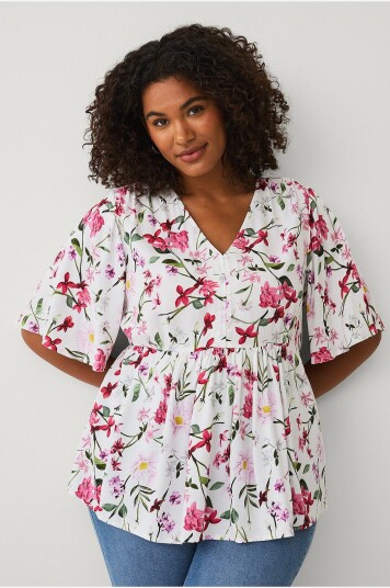 Ellos Plus collection   Tunika med V hals   Rosa
