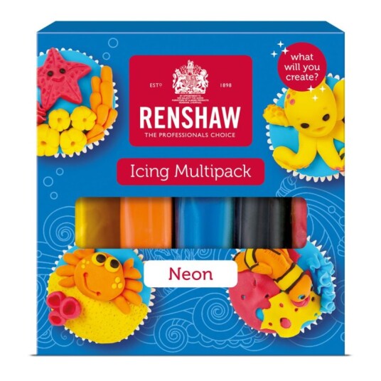 Neonfarget Fondant Fra Renshaw Multipack 500g 