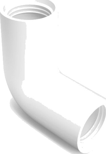 Albue 90° Ø32 mm i plast hylse/hylse og gummipakning innsats. Hvit