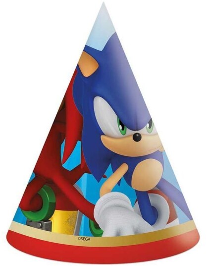 6 stk Sonic the Hedgehog Partyhatter 6 stk Sonic the Hedgehog Partyhatter