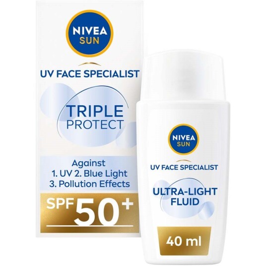 Nivea Triple Protect UV Face Solkrem SPF 50+ 40 ml - Anti-age og Fuktighetsgivende