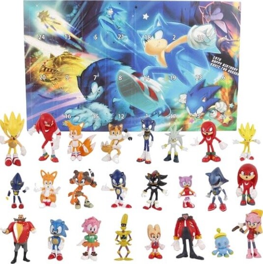 Sonic The Hedgehog Adventskalender 2026   24 overraskelser med eksklusive samlefigurer adventskalender overraskelsesjulegave til barn