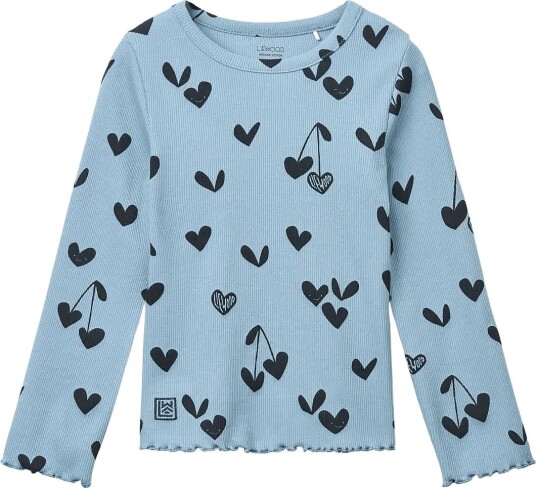Liewood Nieve Printed Longsleeve Rib T Shirt Blue 134/140