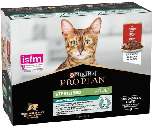 Purina Pro Plan Kattemat Sterilisert Biff 10x85 g
