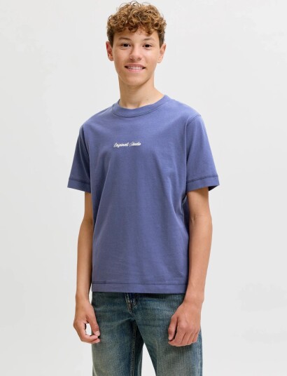 Jack & Jones Jornorrebro Emb Tee Ss Cn Noos Jnr Blue 140