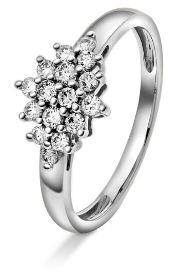 Pan Jewelry, Ring i 585 hvitt gull med diamanter 0,33 ct, størrelse 60