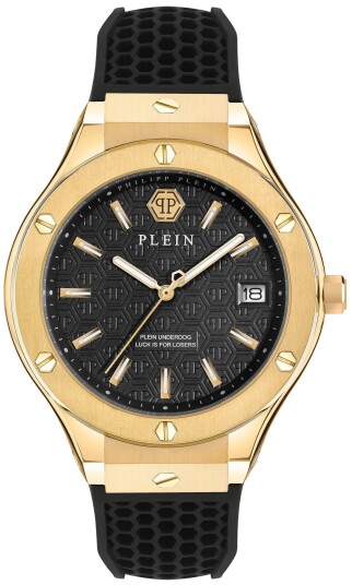 Philipp Plein Herreklokke PWUFA0225 Underdog Sort/Gummi Ø44 mm Philipp Plein Herreklokke PWUFA0225 Underdog Sort/Gummi Ø44 mm