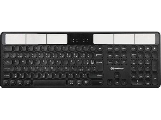 Powerton Powerton Solarslim Keyboard, Us Solar Powered Keyboard, Multi-Device Type 2.4 Ghz Dongle + Dual Bluetooth, Wireless, Black Powerton Powerton Solarslim Keyboard, Us Solar Powered Keyboard, Multi-Device Type 2.4 Ghz Dongle + Dual Bluetooth, Wireless, Black