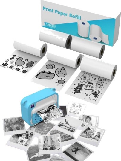 Refill Til Barnekamera Med Termisk Utskrift 5 Ruller Bpa-Fritt Papir