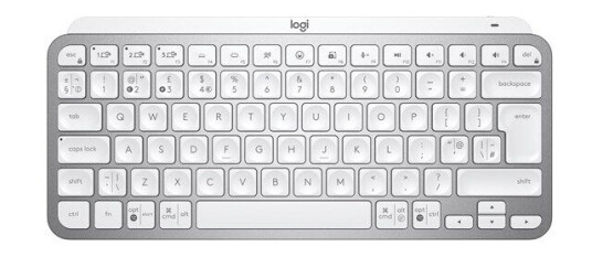 Logitech MX Keys Mini Minimalist Wireless Illuminated Keyboard - Pale Grey - US - Tastatur - Amerikansk Engelsk - Grå