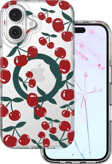 Telforceone Cherry Mag Deksel Til Iphone 17 6,3" Transparent Telforceone Cherry Mag Deksel Til Iphone 17 6,3" Transparent