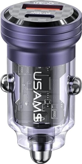 Usams-Lader Usams C35 Billader Usb-A+Usb-C 45W Fast Charge Lilla/Lilla (Us-Cc175)