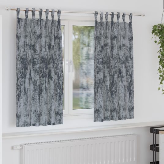 Gardin med gardiner 2 pcs Sølvgrå 175 x 140 cm Fløyel