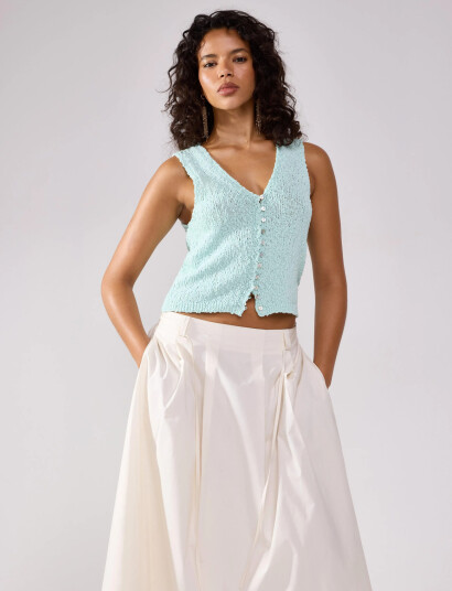 Lindex Vest Lillie Knitted - Blue - XS