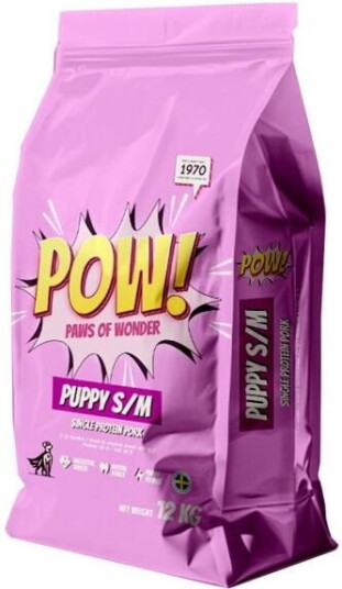 POW! Hundefôr for Valp Liten/Medium med Svinekjøtt 12 kg POW! Hundefôr for Valp Liten/Medium med Svinekjøtt 12 kg