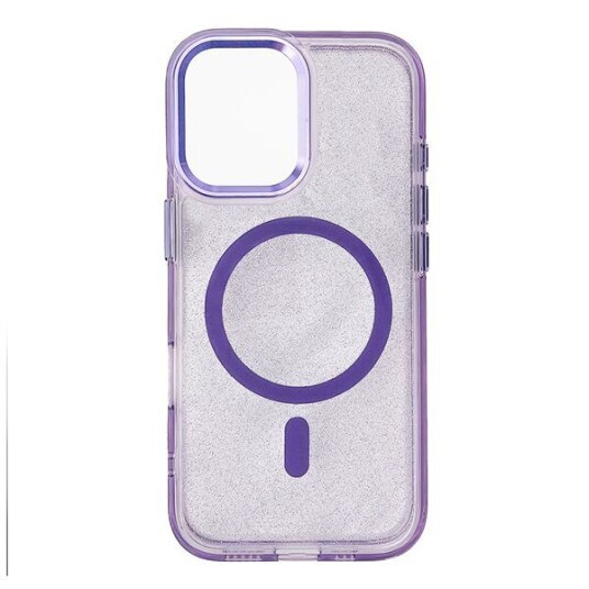 Wozinsky Glitter Case MagSafe for Samsung Galaxy S24 FE Purple with Glitter