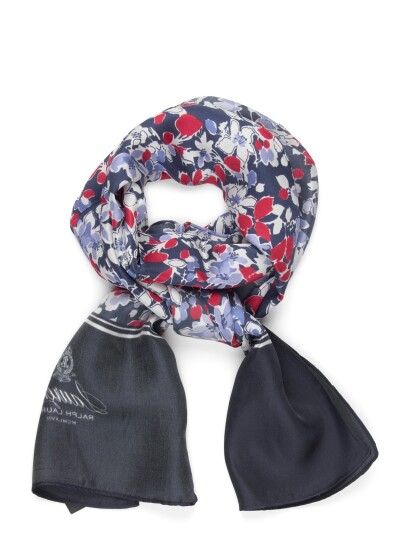 Lauren Ralph Lauren Floral Silk Scarf Navy ONE SIZE Lauren Ralph Lauren Floral Silk Scarf Navy ONE SIZE