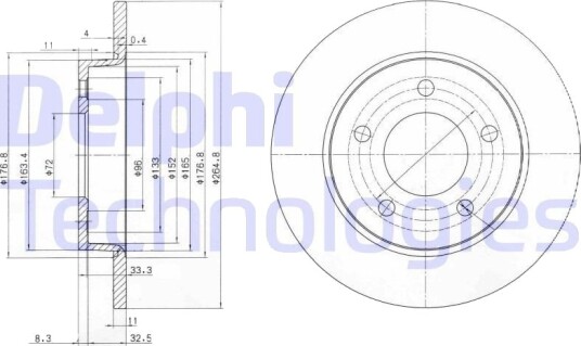 DELPHI BG4025C Bremseskive